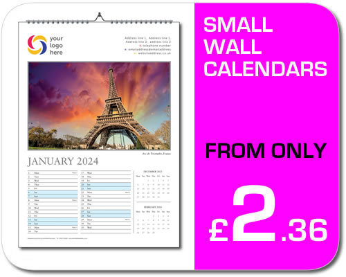 Personalized Small Wall Calendar Yorkshire